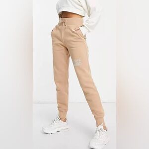 Nike Swoosh Fleece Joggers Brown, Loose Fit, High-Waisted Women's Sweatpants Lg